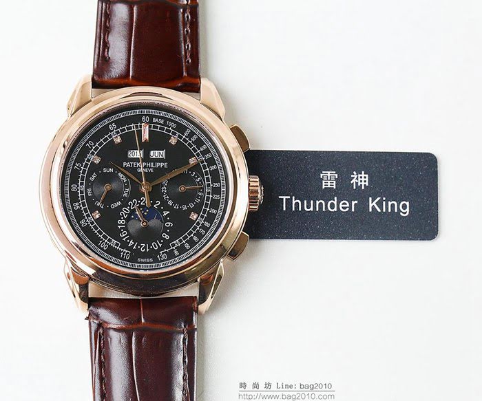 百達翡麗PATEK PHILPPE LS精品 超級複雜功能計時系列 機芯29-535升級版 全鋼鍍納米鉑金表殼 小牛皮帶 高檔男士腕表  wssb4226